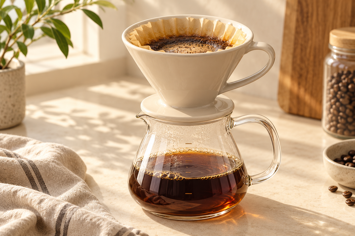 Coffee brewing scene