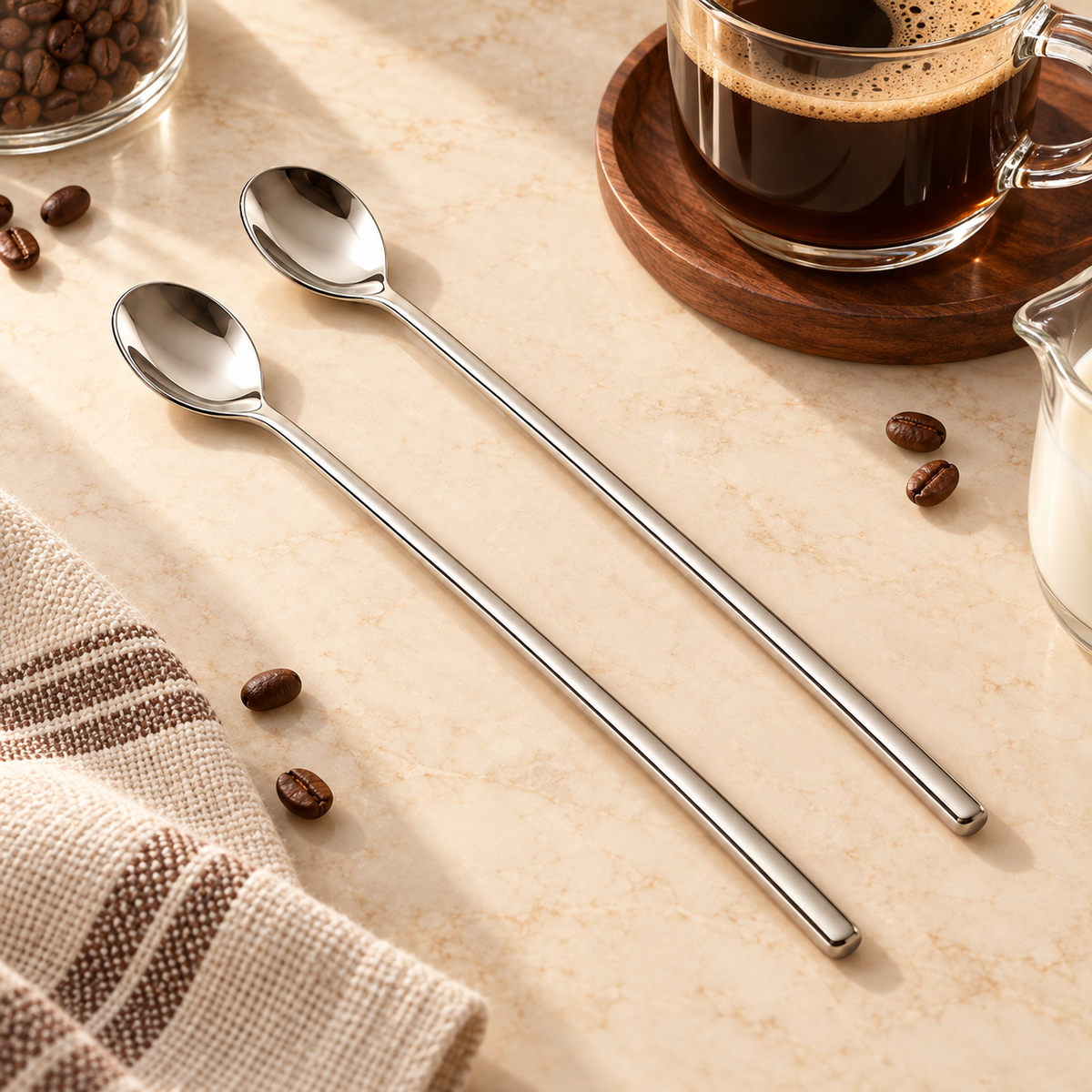 Homelvio Long Stir Spoon Set